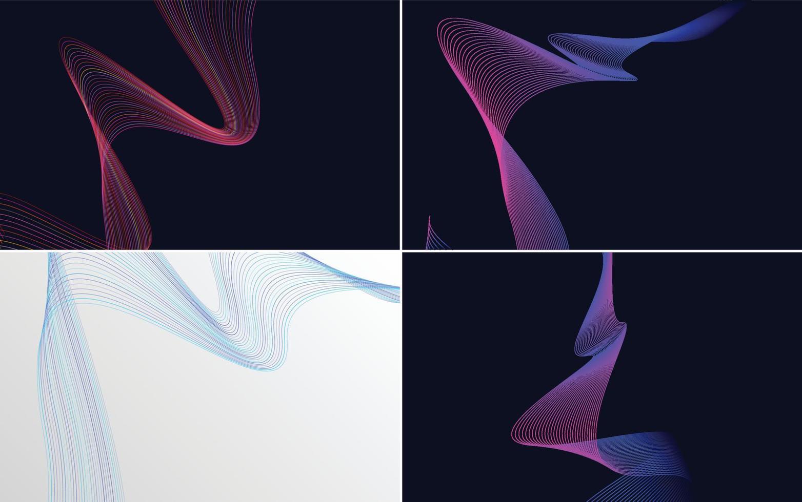 Collection of geometric minimal lines pattern set vector