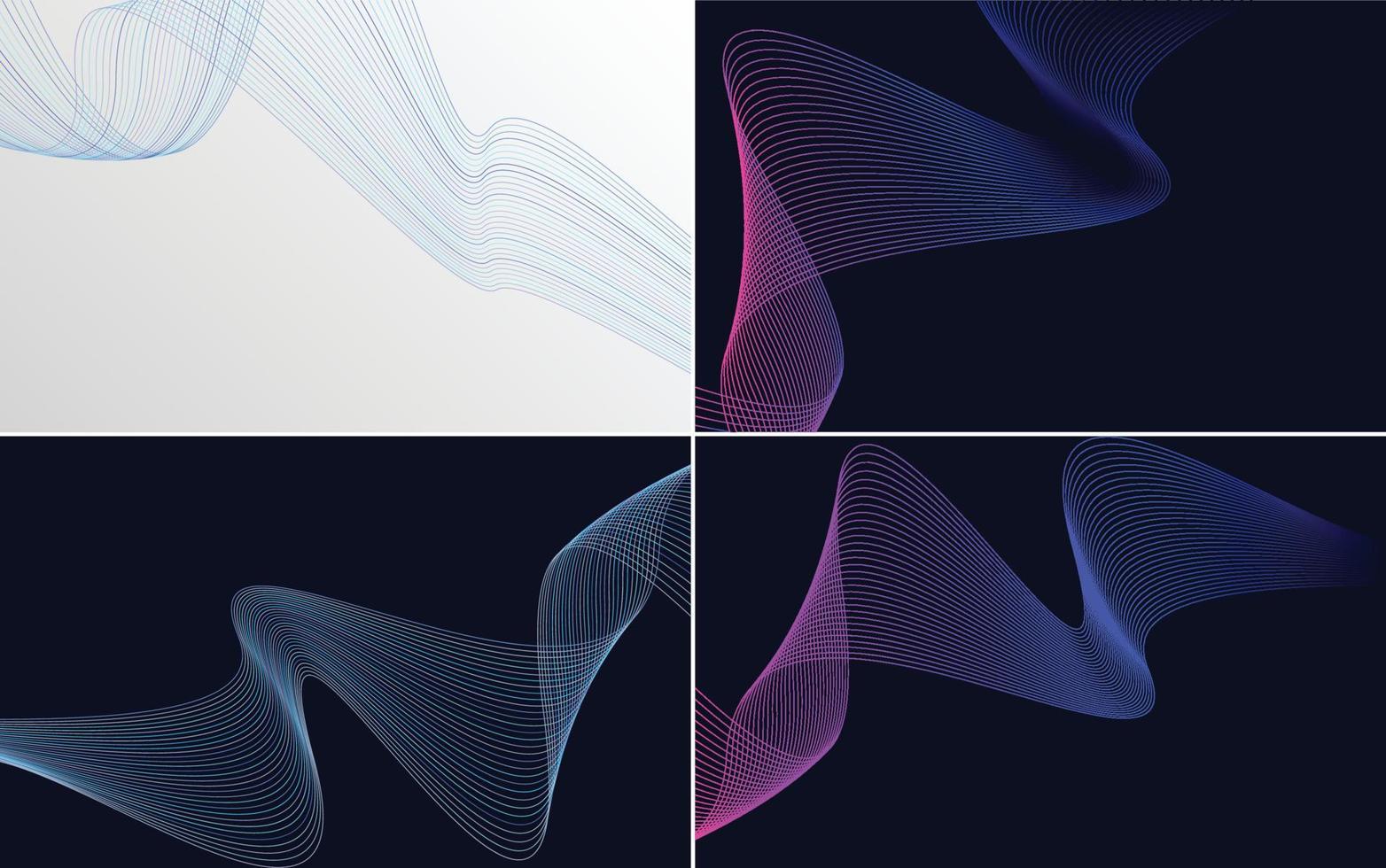 Collection of geometric minimal lines pattern set vector