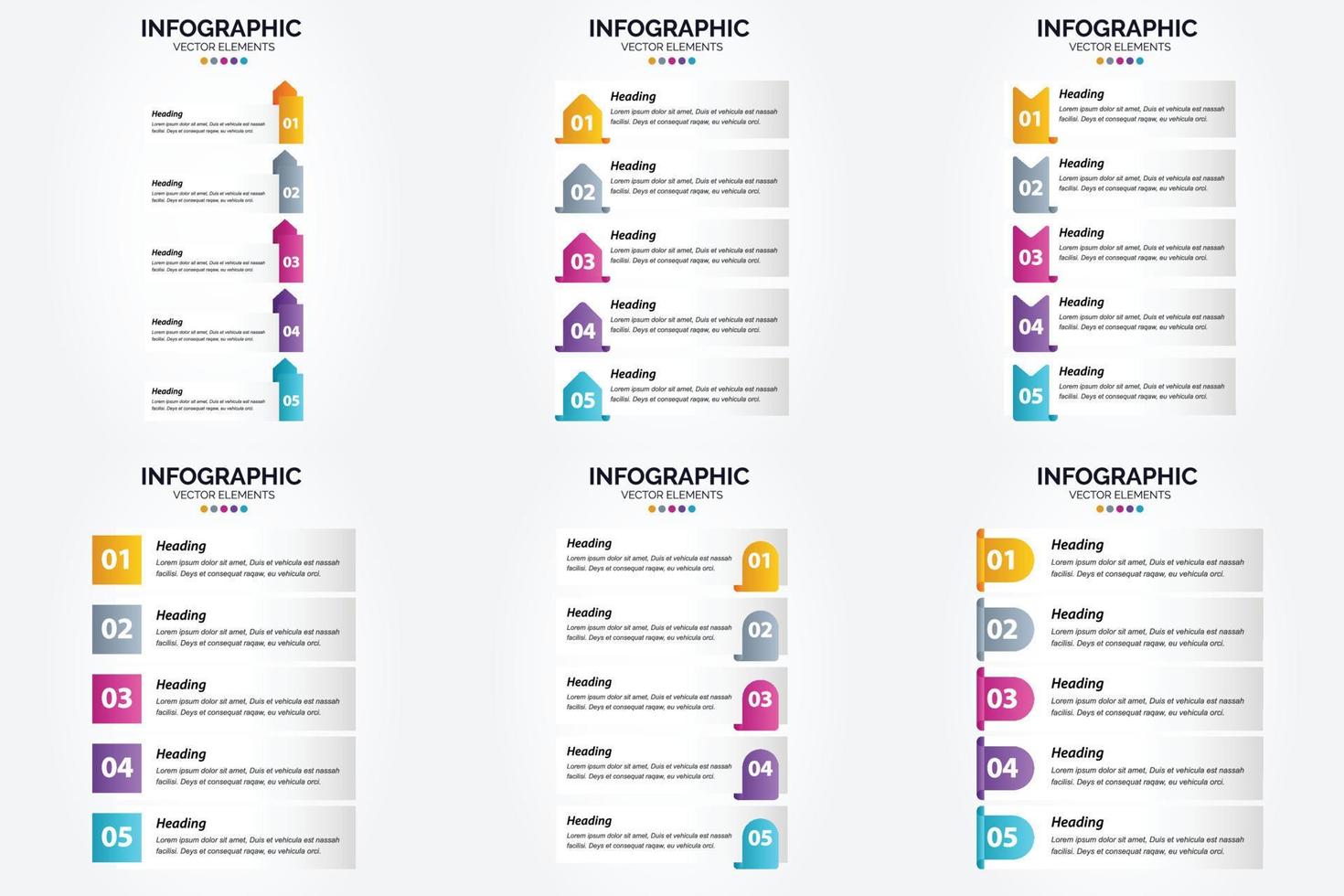 ilustración vectorial infografía conjunto de diseño plano para folleto publicitario y revista vector