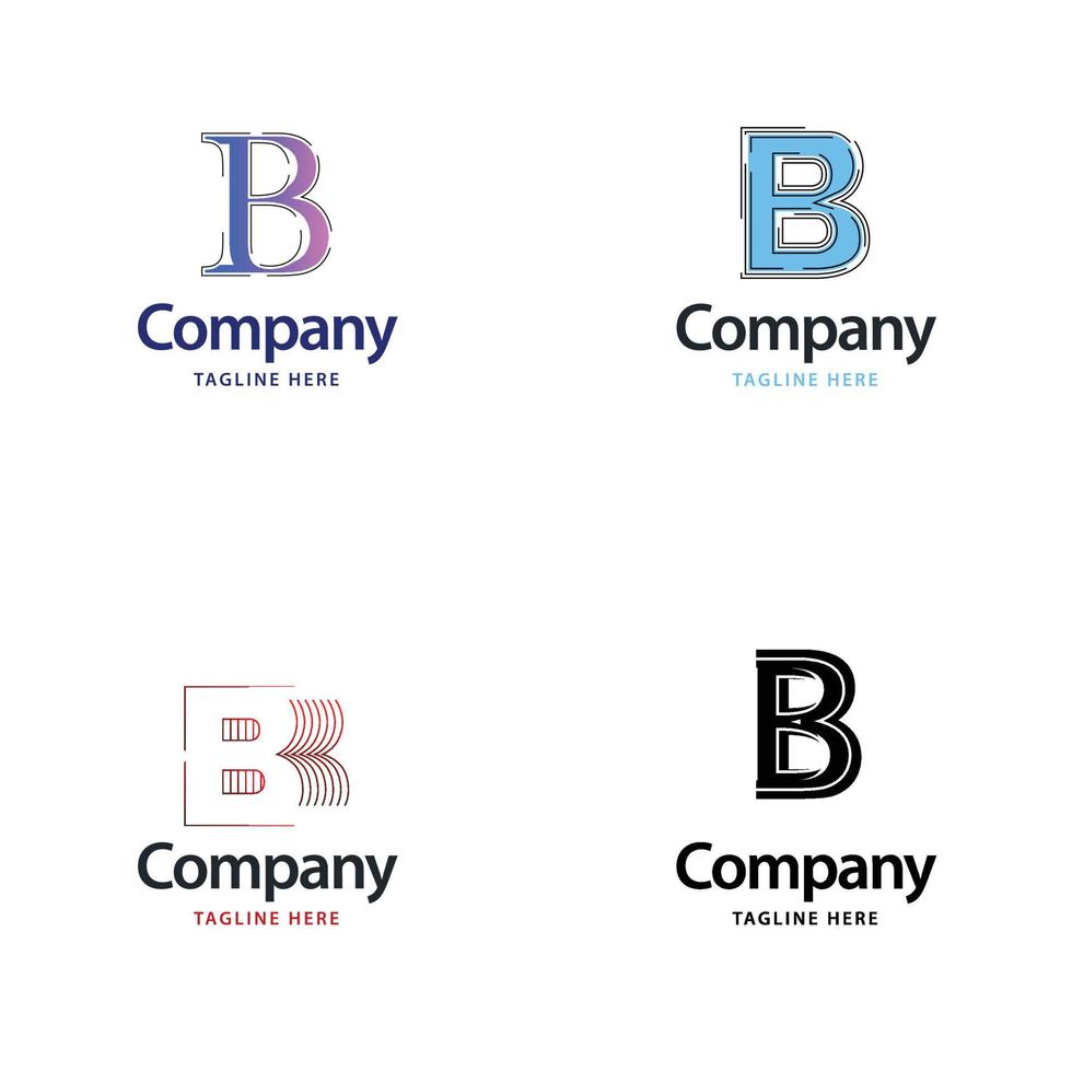 letra b diseño de paquete de logotipos grandes diseño de logotipos modernos y creativos para su negocio vector