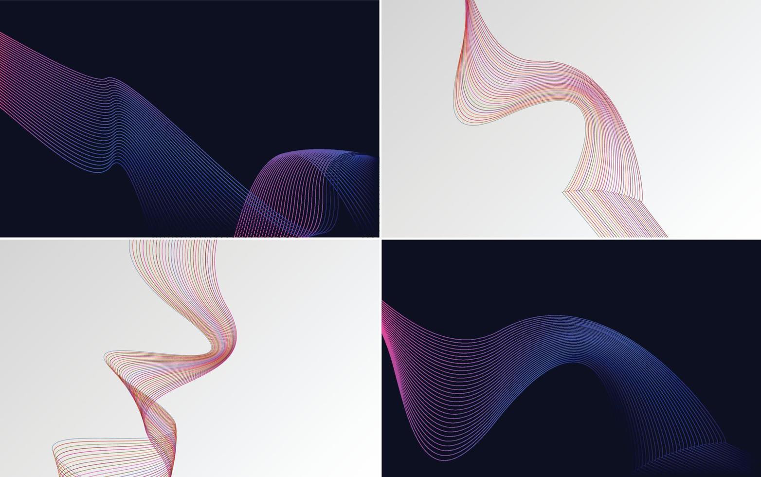 Collection of geometric minimal lines pattern set vector