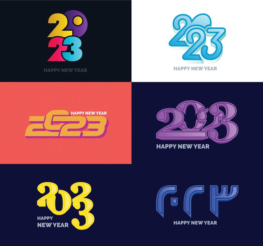 Big Set of 2023 Happy New Year logo text design 2023 number design template vector