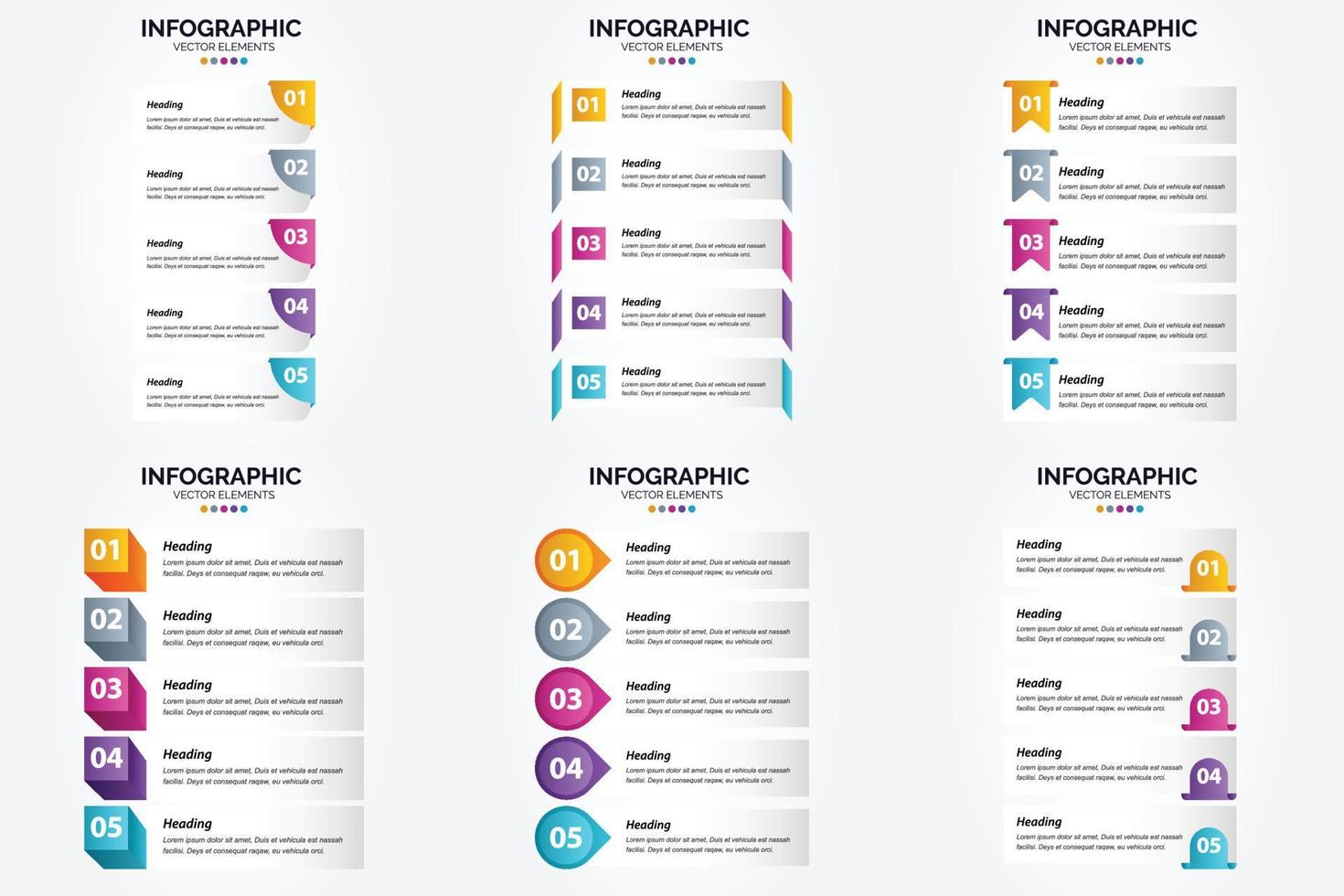 ilustración vectorial infografía conjunto de diseño plano para folleto publicitario y revista vector