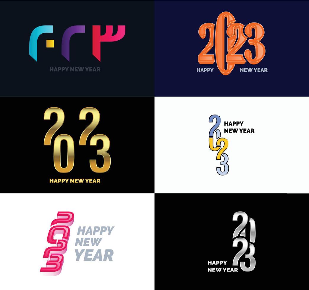 Big Set of 2023 Happy New Year logo text design 2023 number design template vector