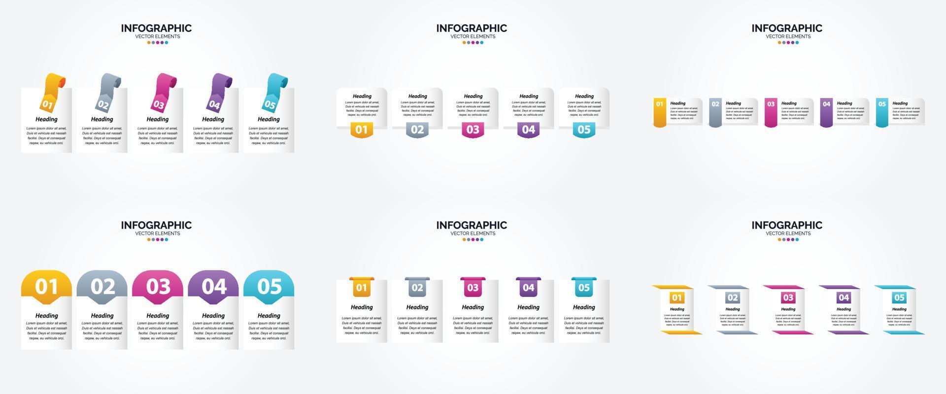 ilustración vectorial infografía conjunto de diseño plano para folleto publicitario y revista vector