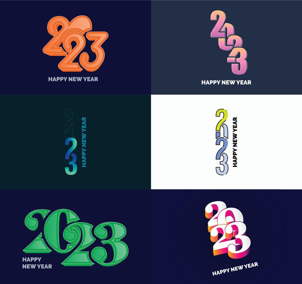 Big Set of 2023 Happy New Year logo text design 2023 number design template vector