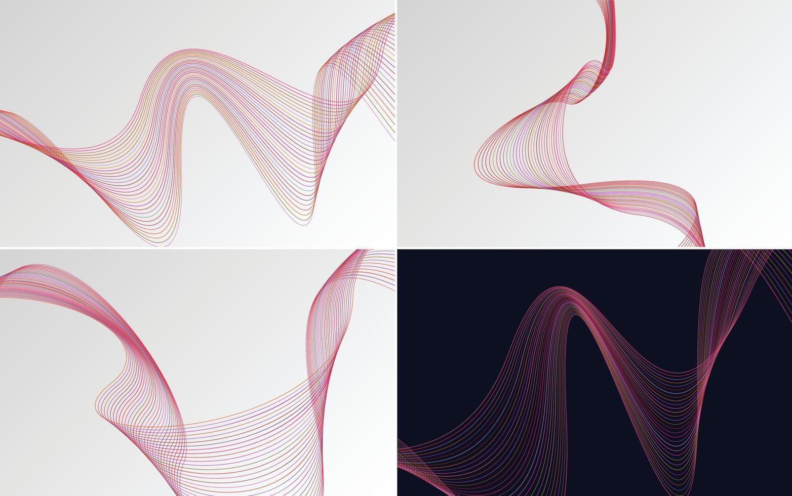 Collection of geometric minimal lines pattern set vector