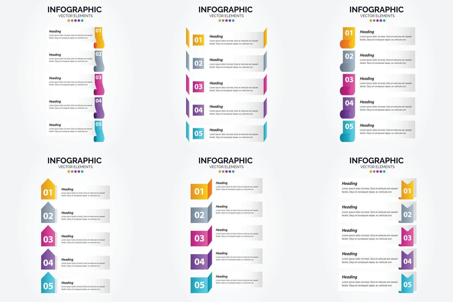 ilustración vectorial infografía conjunto de diseño plano para folleto publicitario y revista vector