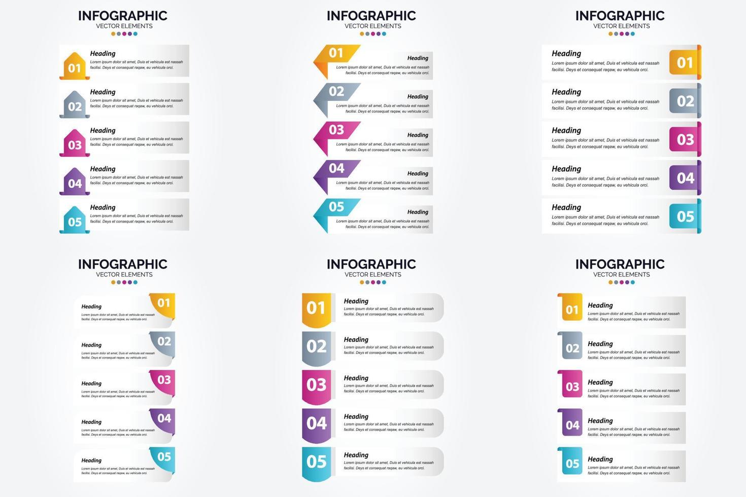 ilustración vectorial infografía conjunto de diseño plano para folleto publicitario y revista vector