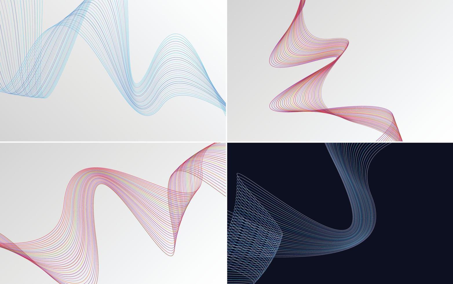 Collection of geometric minimal lines pattern set vector