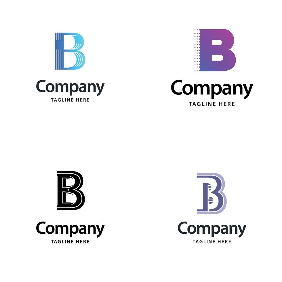 letra b diseño de paquete de logotipos grandes diseño de logotipos modernos y creativos para su negocio vector