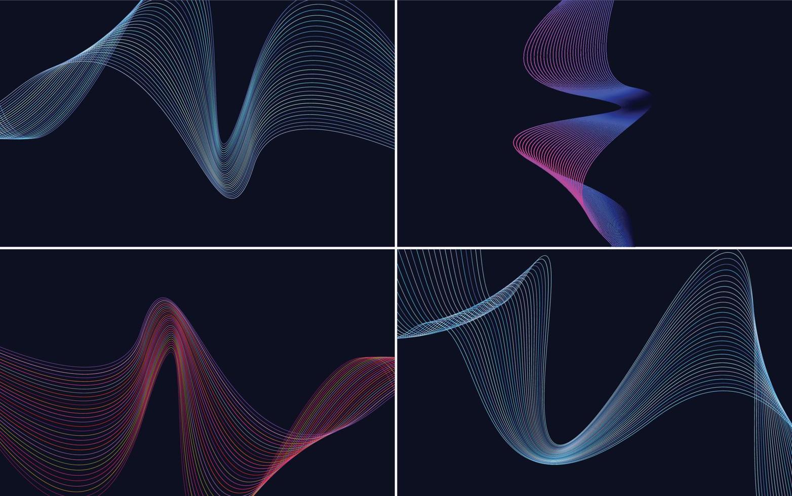 modern wave curve abstract presentation background Pack vector