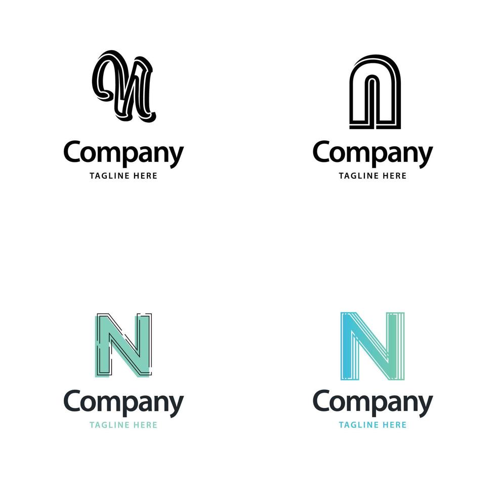 Letter N Big Logo Pack Design Creative Modern logos design for your business vector