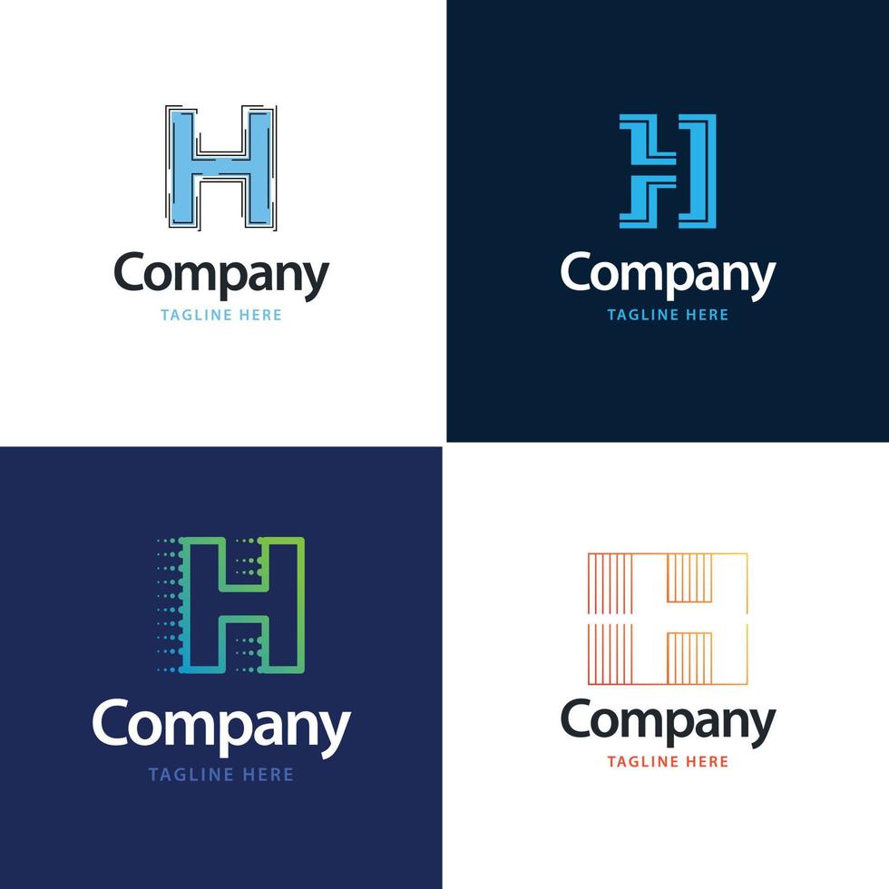 Letter H Big Logo Pack Design Creative Modern logos design for your business vector