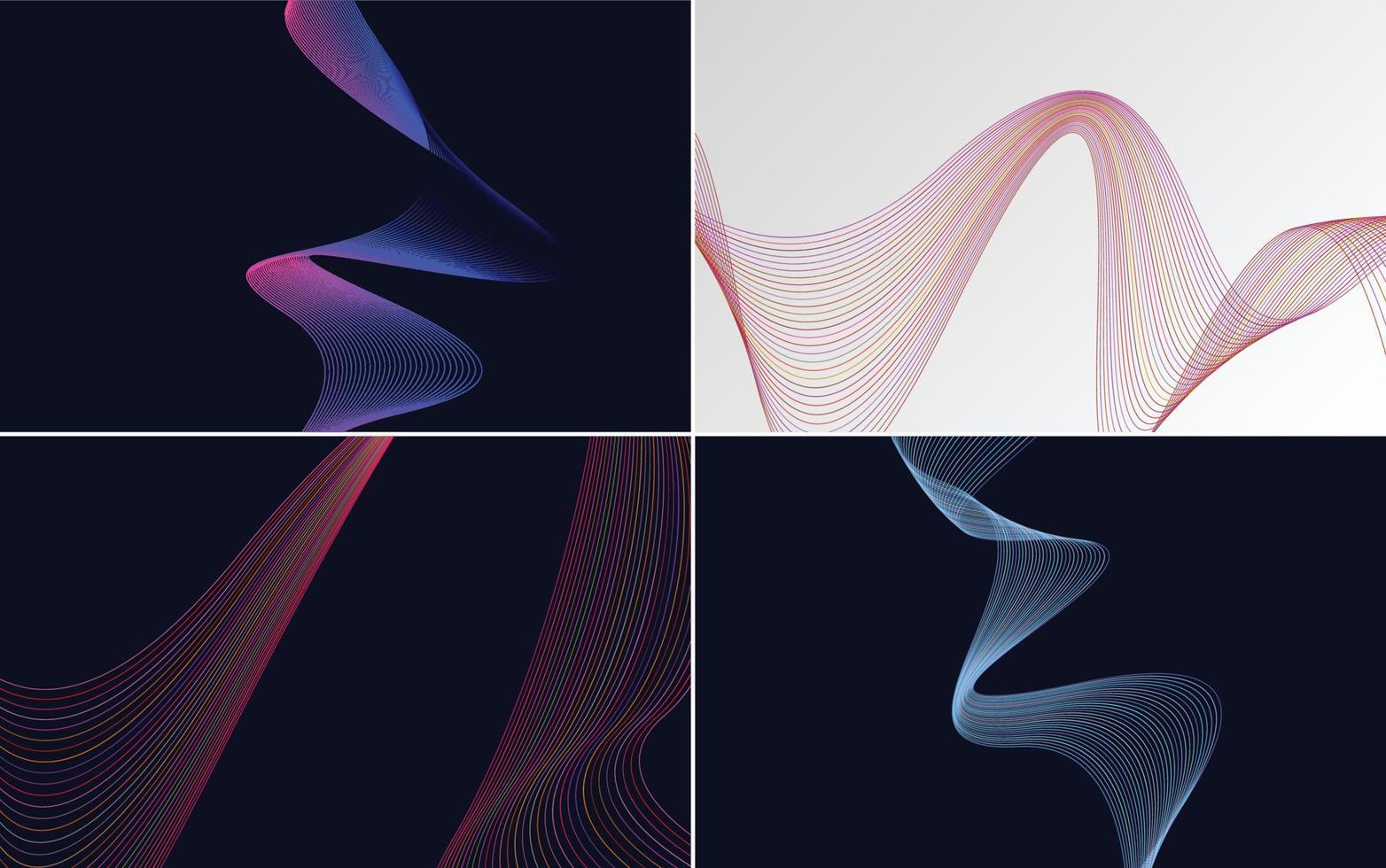 modern wave curve abstract presentation background Pack vector