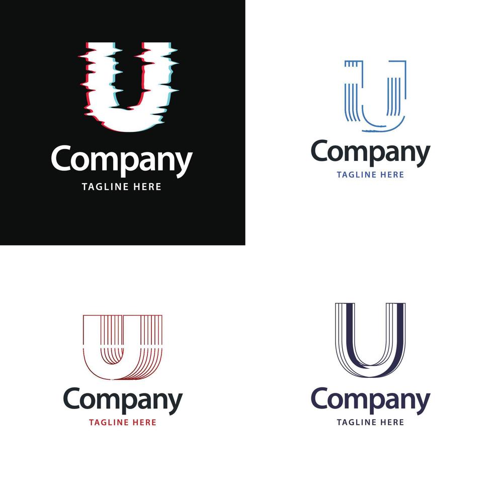 Letter U Big Logo Pack Design Creative Modern logos design for your business vector