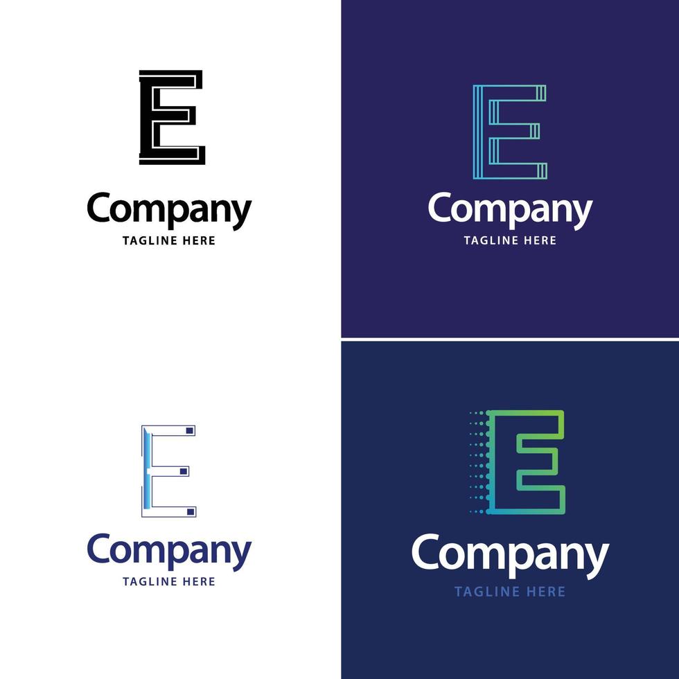 Letter E Big Logo Pack Design Creative Modern logos design for your business vector