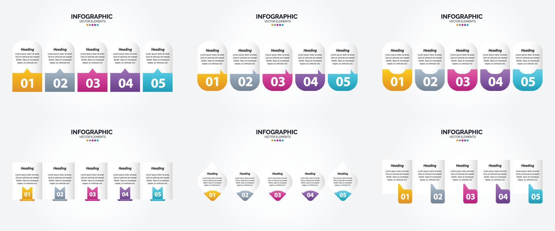 ilustración vectorial infografía conjunto de diseño plano para folleto publicitario y revista vector