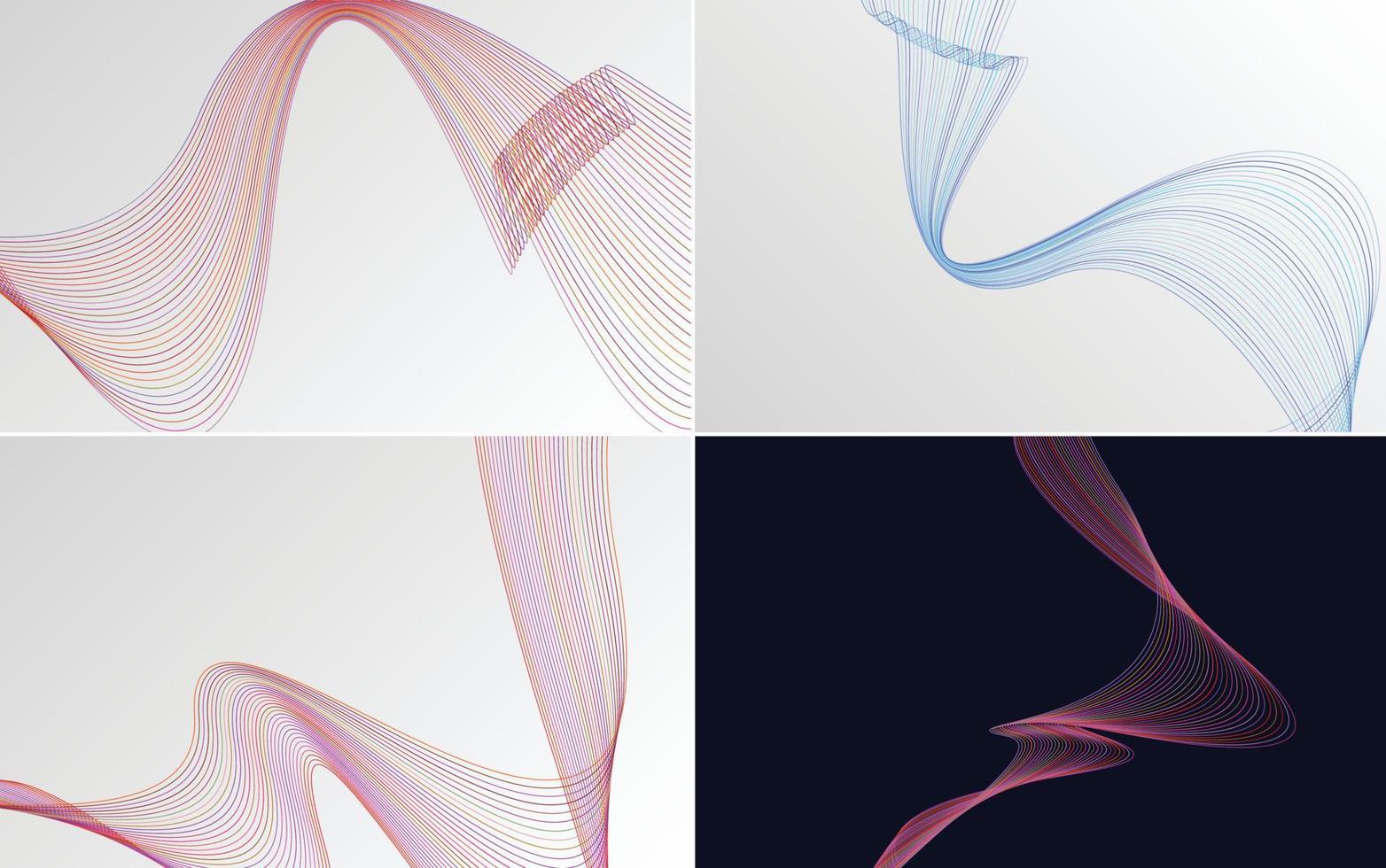 modern wave curve abstract presentation background Pack vector