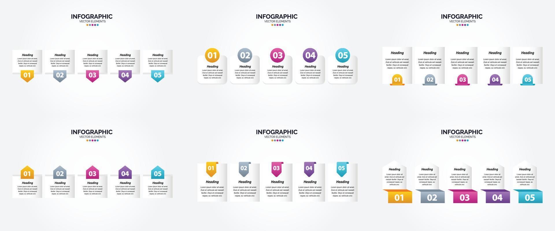 ilustración vectorial infografía conjunto de diseño plano para folleto publicitario y revista vector