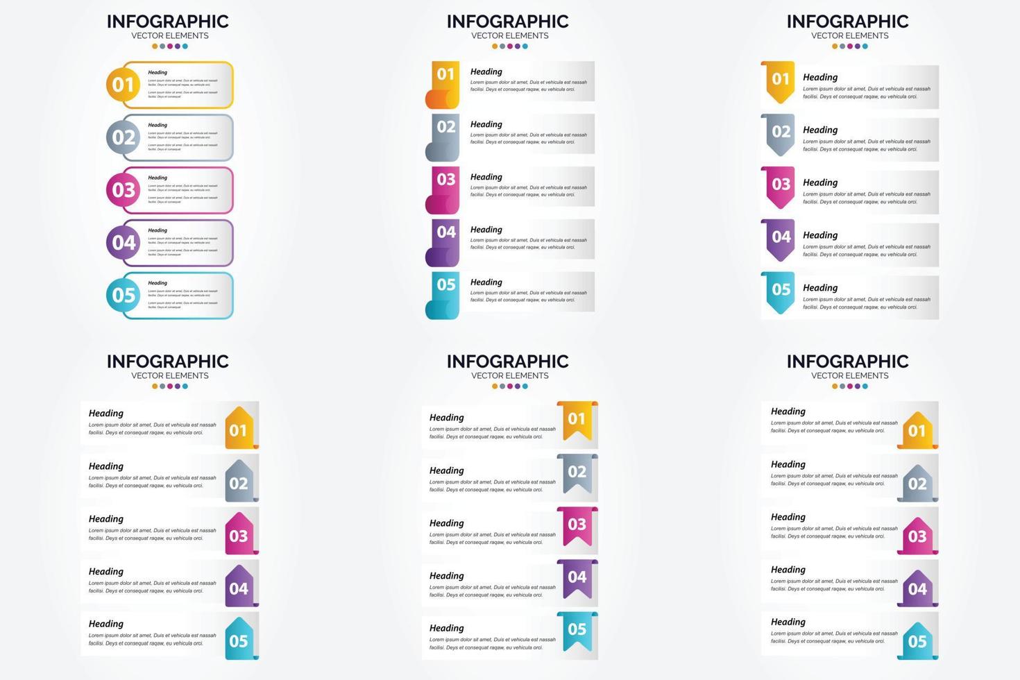 ilustración vectorial infografía conjunto de diseño plano para folleto publicitario y revista vector