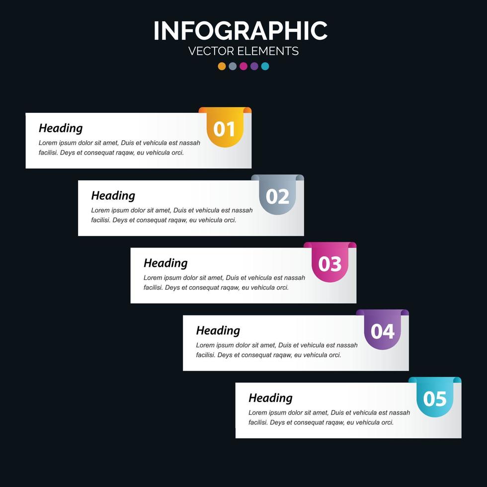 5 Steps Infographics design vector and marketing can be used for workflow layout