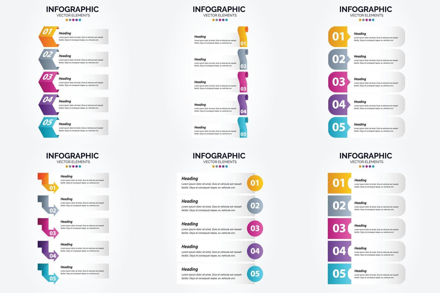 ilustración vectorial infografía conjunto de diseño plano para folleto publicitario y revista vector