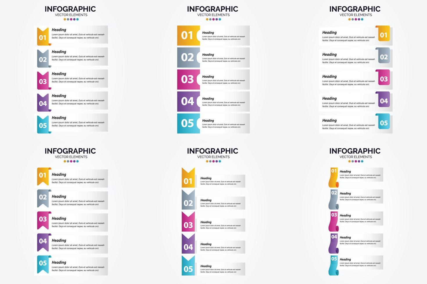 ilustración vectorial infografía conjunto de diseño plano para folleto publicitario y revista vector