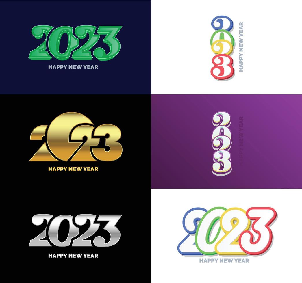 Big Set of 2023 Happy New Year logo text design 2023 number design template vector