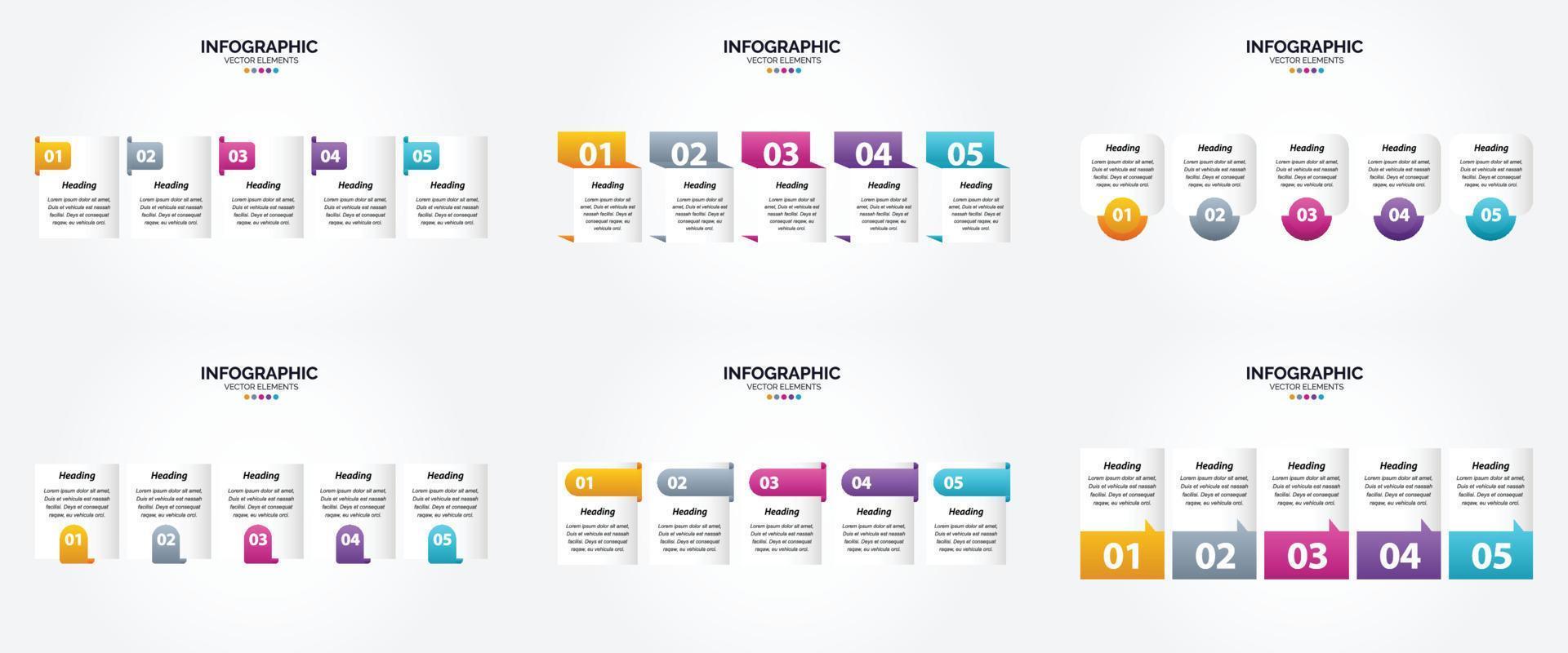 ilustración vectorial infografía conjunto de diseño plano para folleto publicitario y revista vector