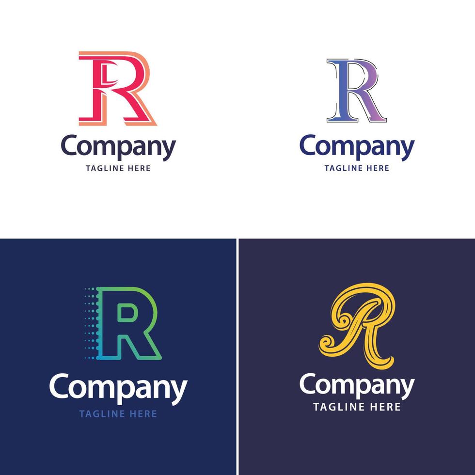 Letter R Big Logo Pack Design Creative Modern logos design for your business vector