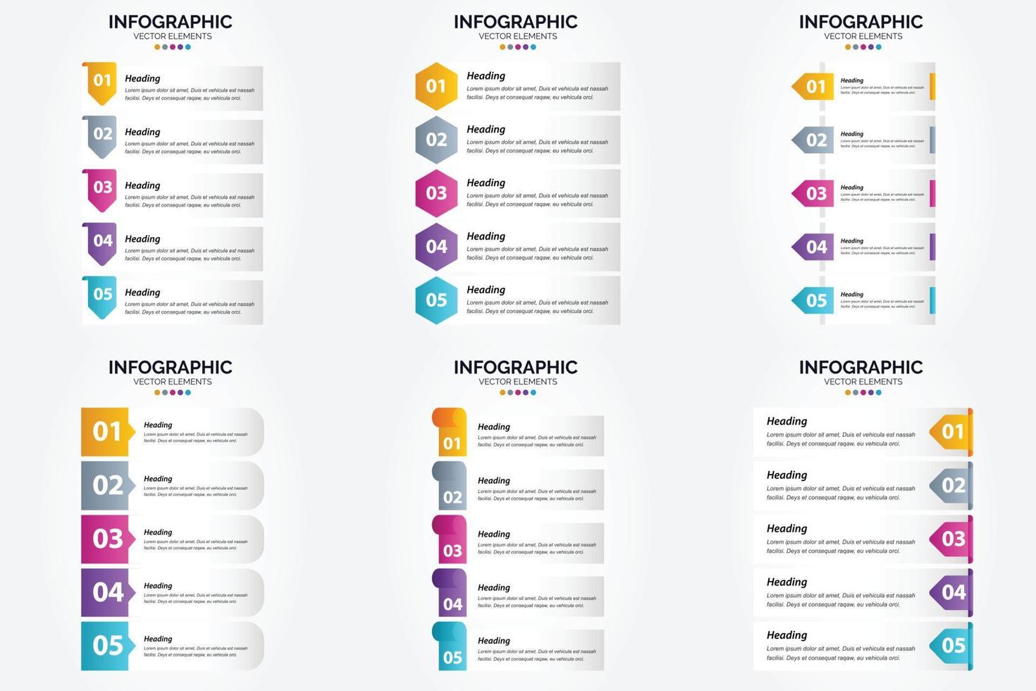 ilustración vectorial infografía conjunto de diseño plano para folleto publicitario y revista vector