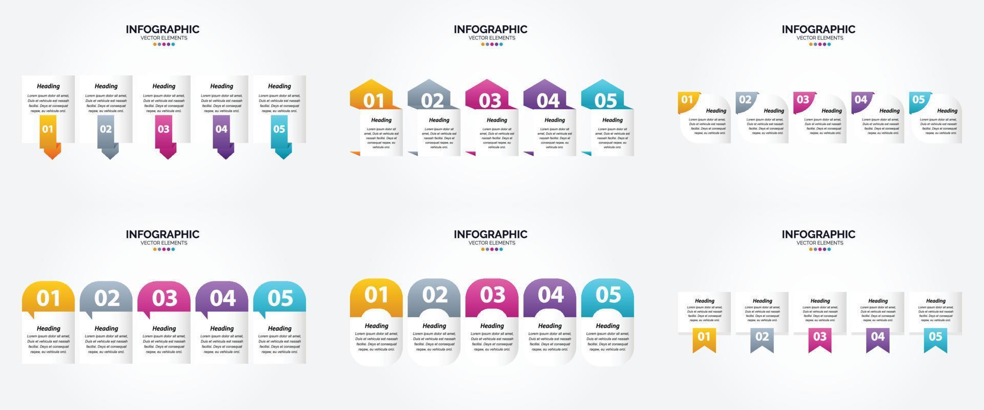 ilustración vectorial infografía conjunto de diseño plano para folleto publicitario y revista vector