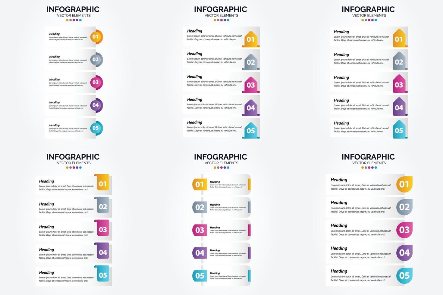 ilustración vectorial infografía conjunto de diseño plano para folleto publicitario y revista vector