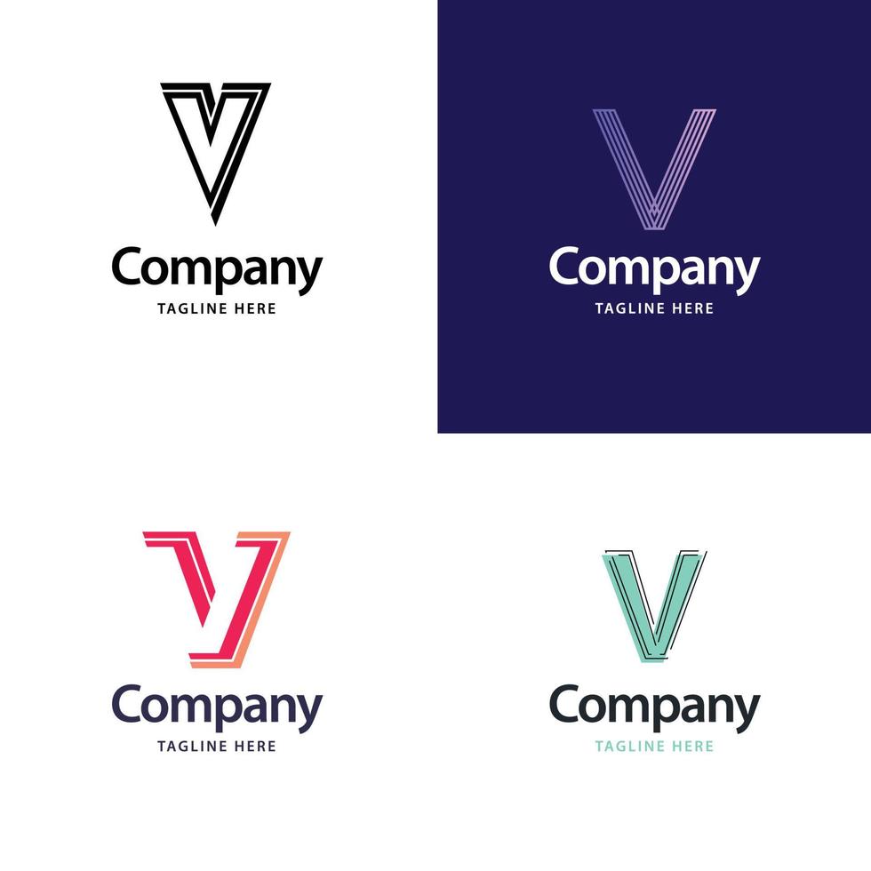 Letter V Big Logo Pack Design Creative Modern logos design for your business vector