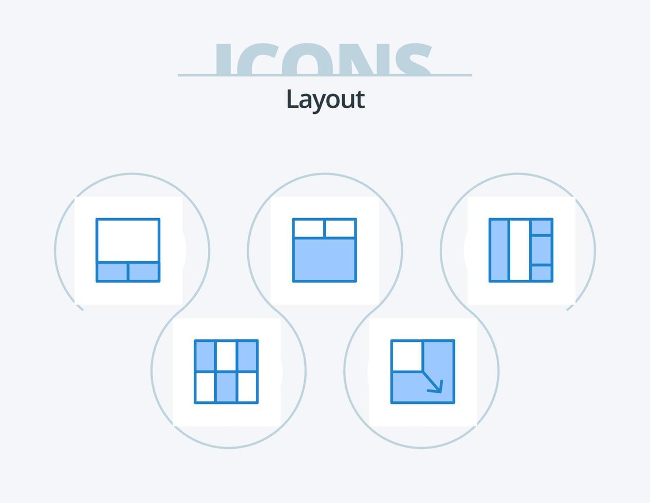 Layout Blue Icon Pack 5 Icon Design. . vector