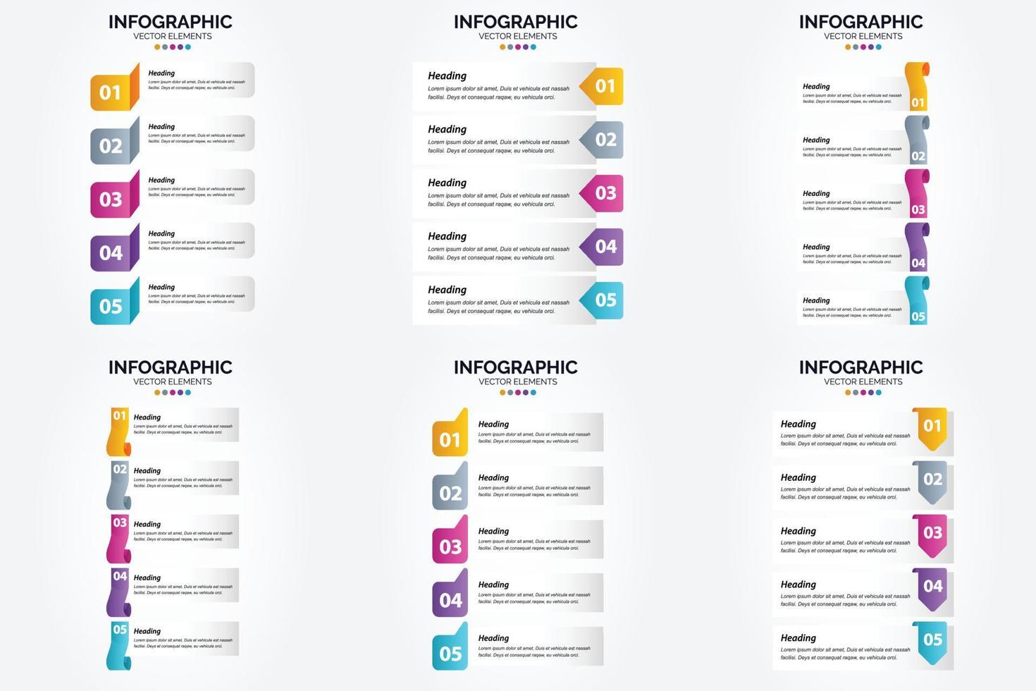 ilustración vectorial infografía conjunto de diseño plano para folleto publicitario y revista vector