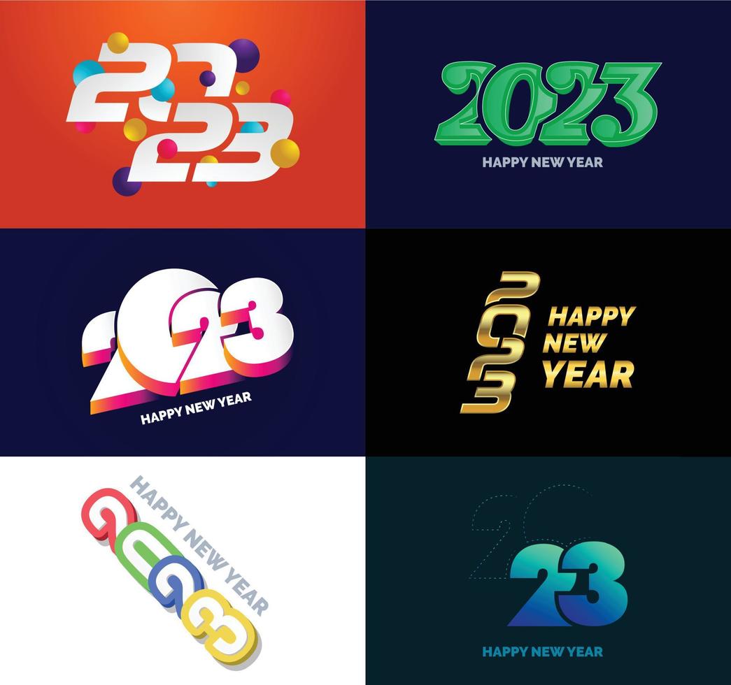 Big Set of 2023 Happy New Year logo text design 2023 number design template vector