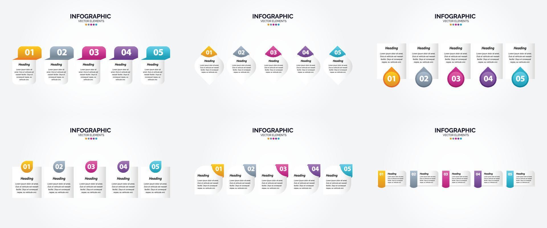 ilustración vectorial infografía conjunto de diseño plano para folleto publicitario y revista vector