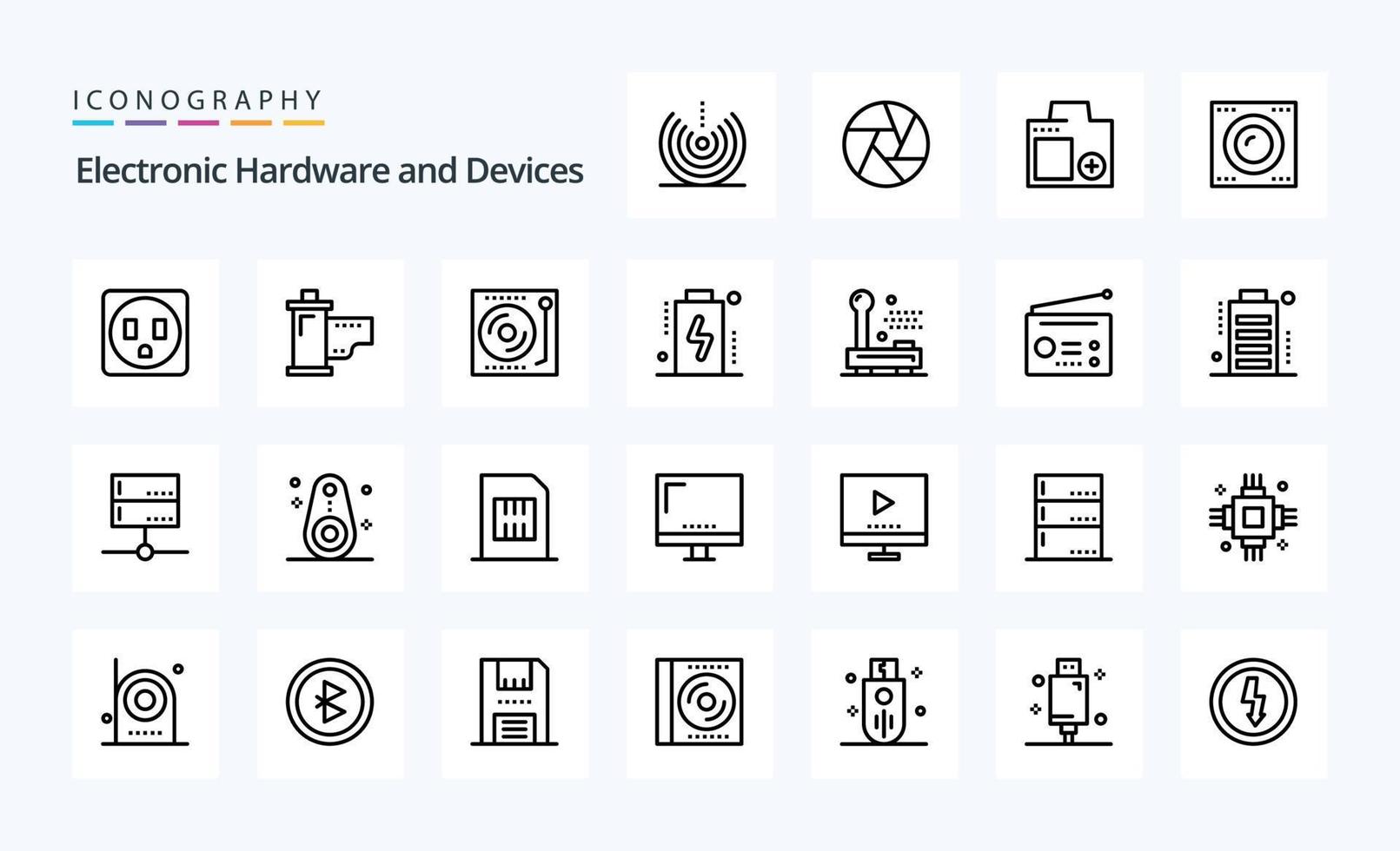 25 Devices Line icon pack vector