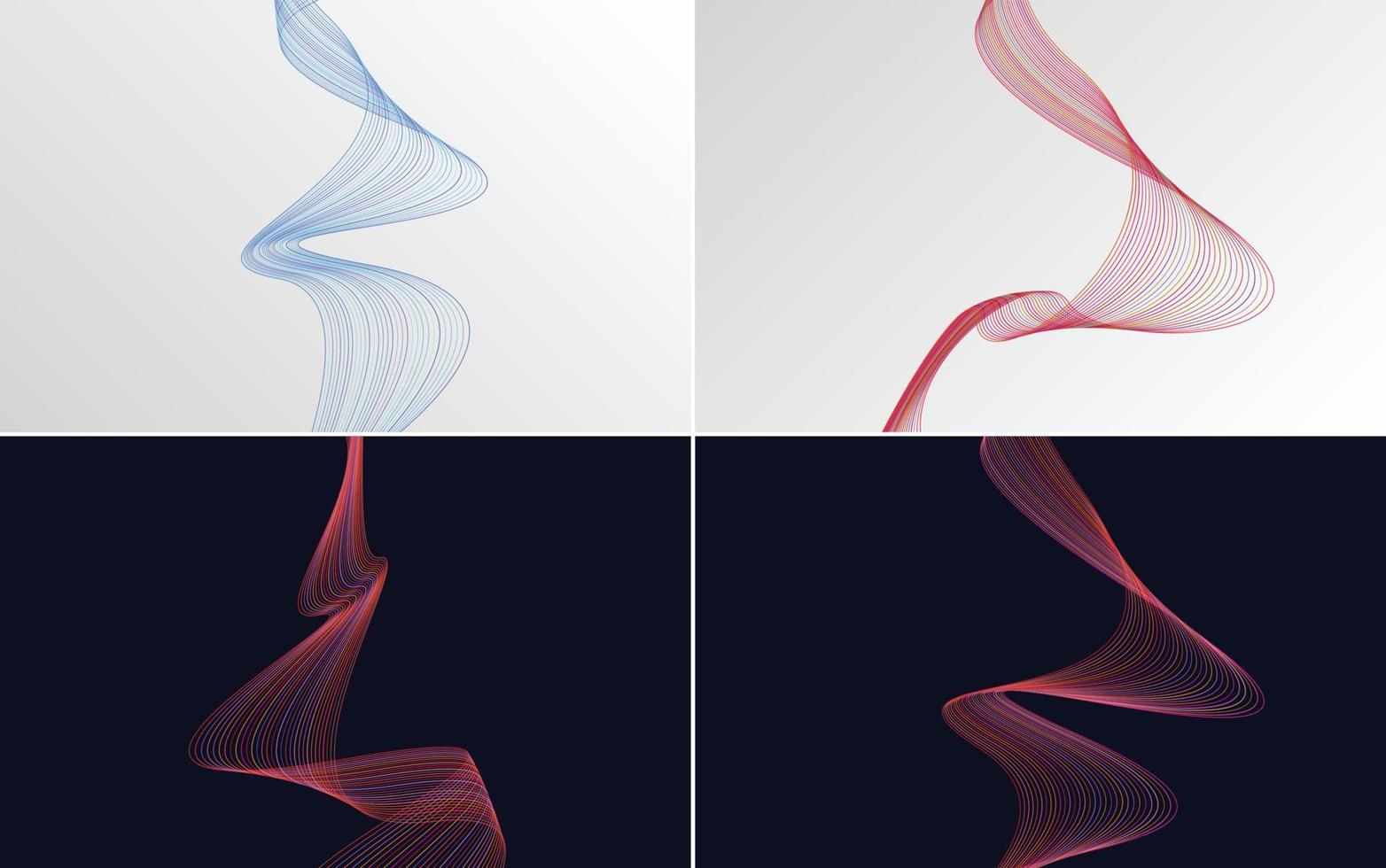 Collection of geometric minimal lines pattern set vector