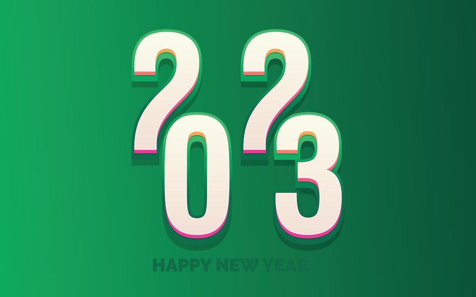 Happy new year 2023 White background Text logo design vector