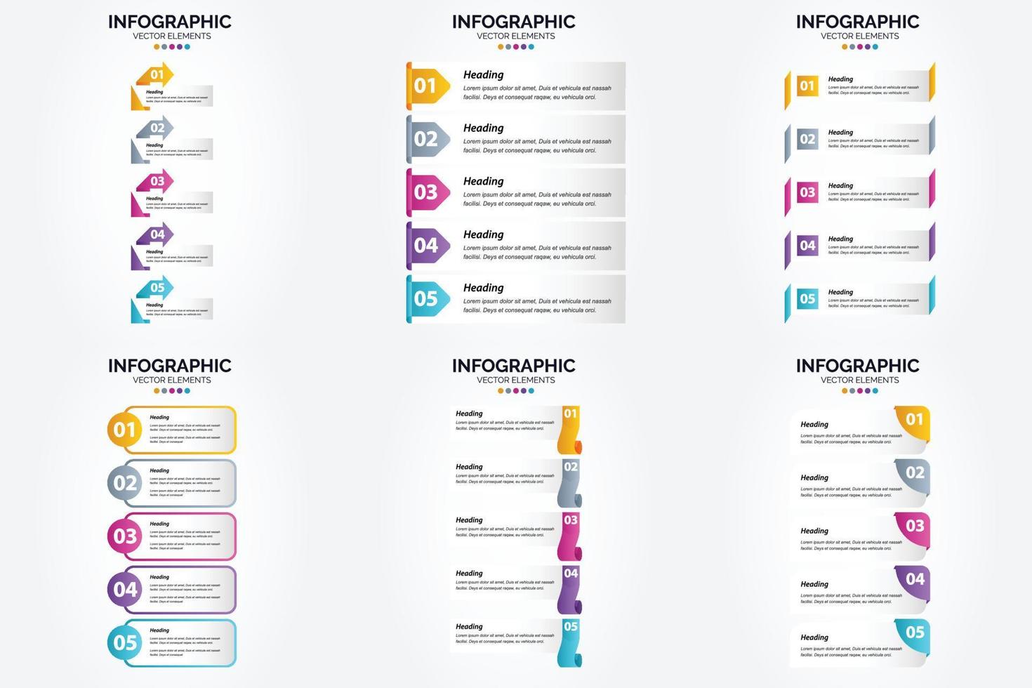 ilustración vectorial infografía conjunto de diseño plano para folleto publicitario y revista vector