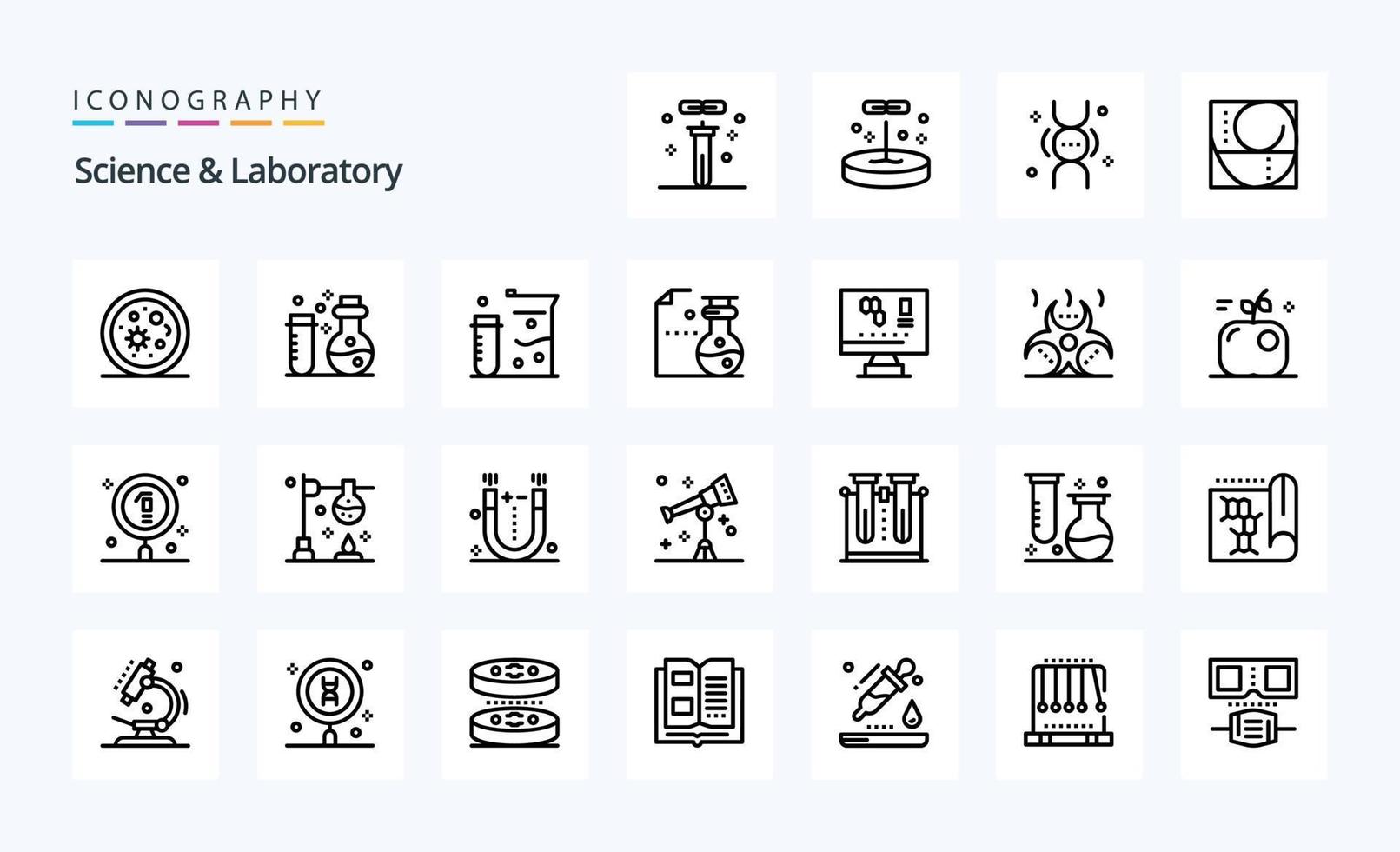 25 Science Line icon pack vector