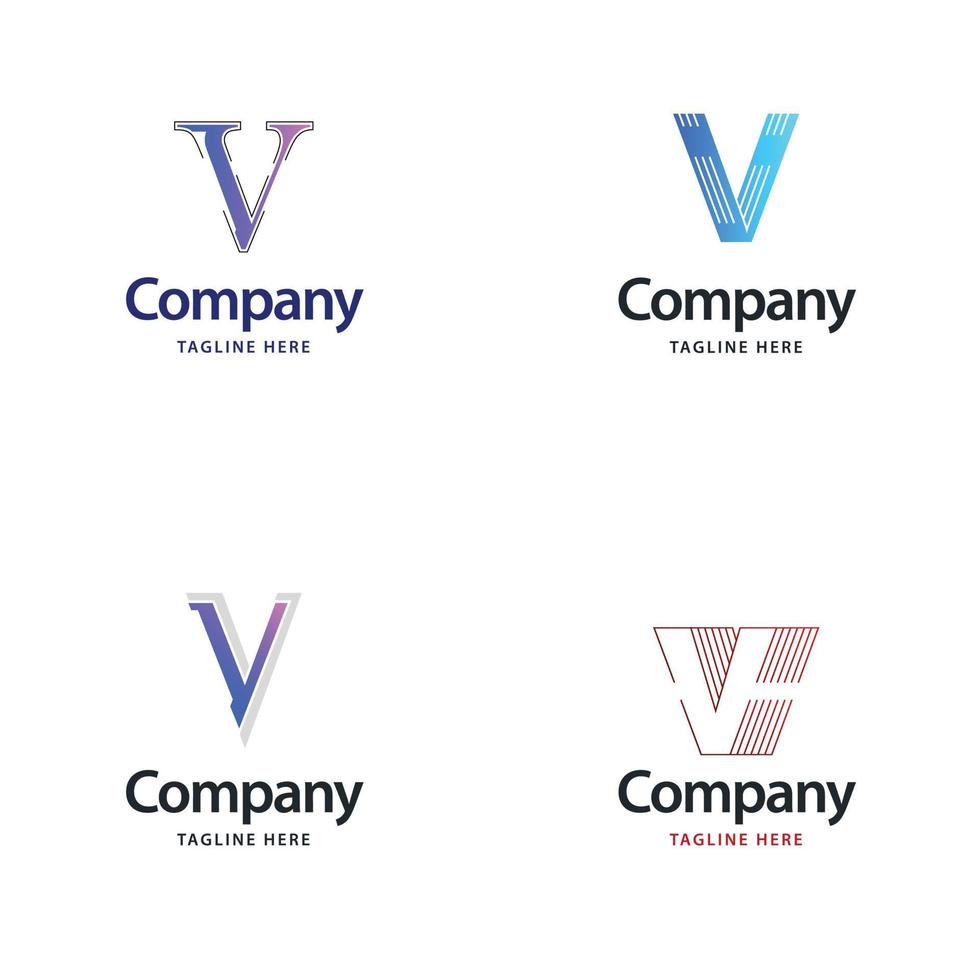 Letter V Big Logo Pack Design Creative Modern logos design for your business vector