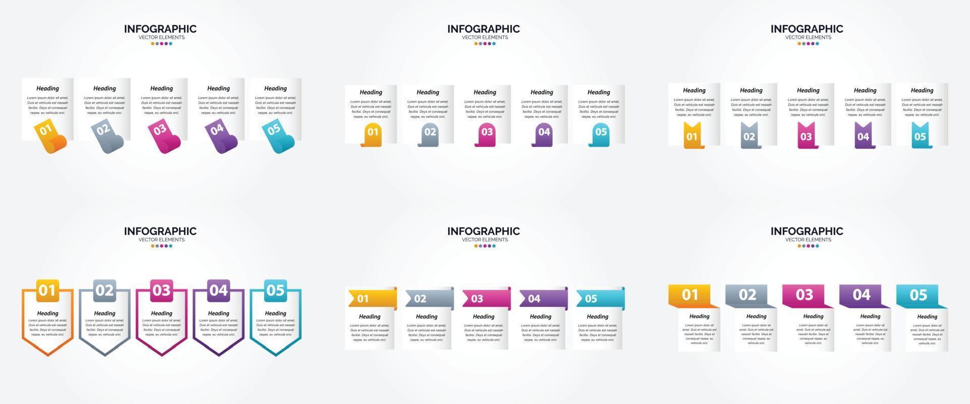 ilustración vectorial infografía conjunto de diseño plano para folleto publicitario y revista vector