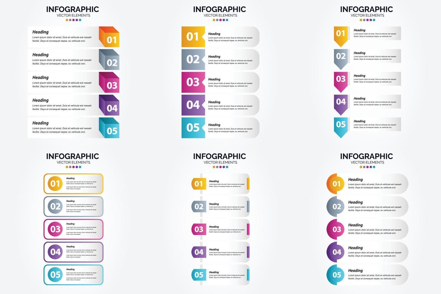 ilustración vectorial infografía conjunto de diseño plano para folleto publicitario y revista vector