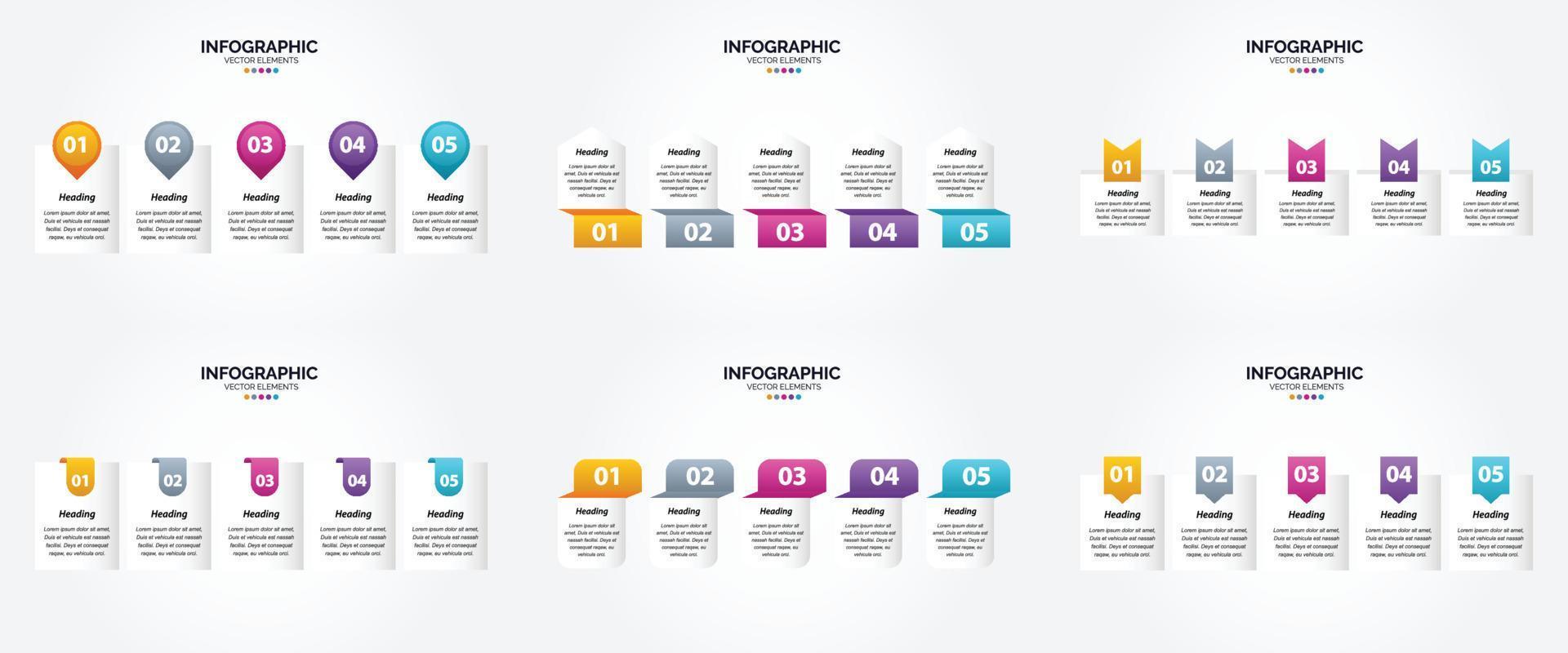 ilustración vectorial infografía conjunto de diseño plano para folleto publicitario y revista vector