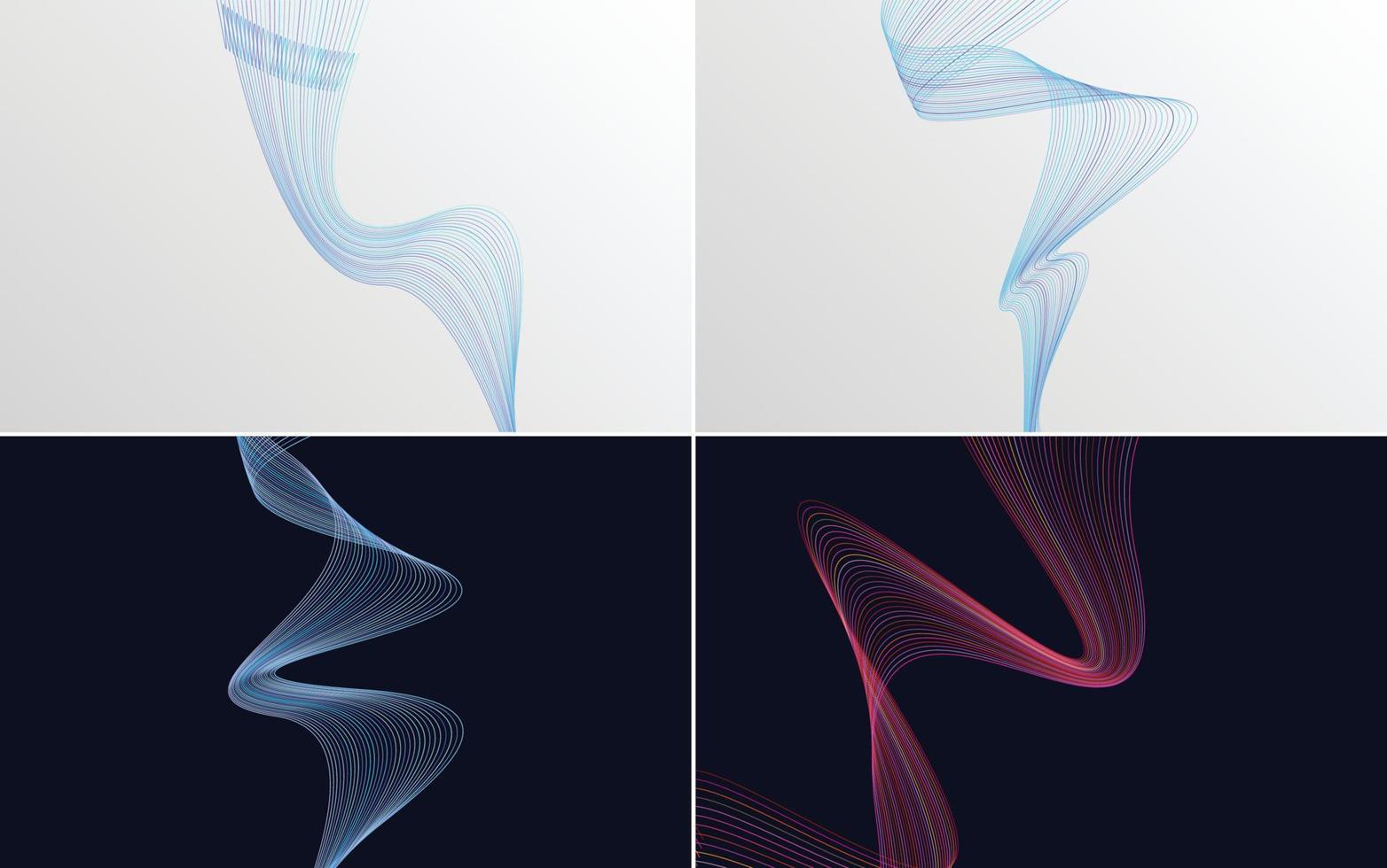 Collection of geometric minimal lines pattern set vector