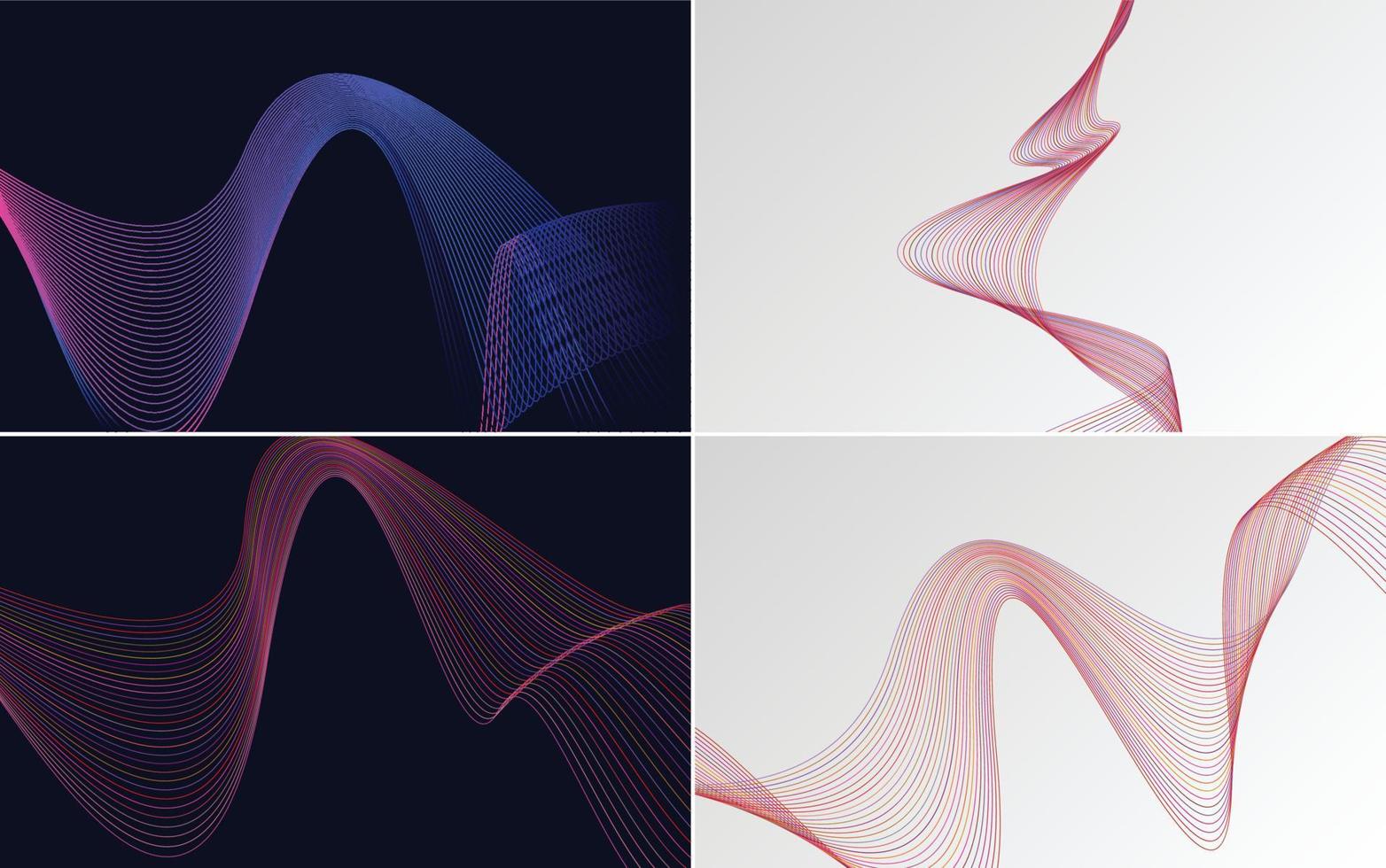 modern wave curve abstract presentation background Pack vector